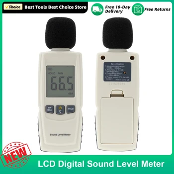 צליל דיגיטלי מד רמת רעש נפח מכשיר מדידה דציבל ניטור הבוחן דציבל מד רעש תצוגת LCD 30-130dB